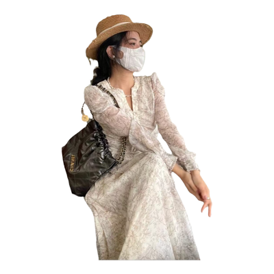 西子美丽心情茶歇法式复古连衣裙