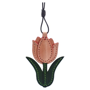 『十里荷花』国风真皮花朵头层牛皮包挂饰手帐书签挂件皮绳车挂饰