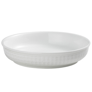 纯白色浮雕纹陶瓷盘子中式家用高颜值菜盘汤盘深盘圆碟子碗碟餐具