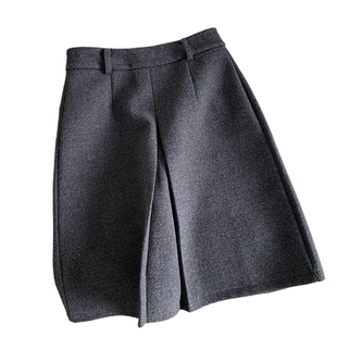 超神级穿搭！灰色高腰妮子A型半身短裙女早春新款学院风直筒裙子