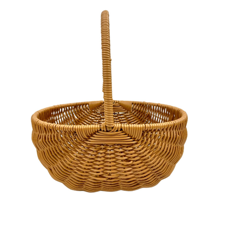 仿藤编织月子鸡蛋花果篮 大小号 插花篮果礼篮摘果篮花篮水果篮