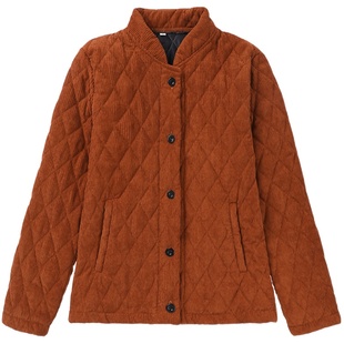 棉服女冬短款宽松韩版矮小个子立领无帽条绒夹棉灯芯绒外套小棉袄