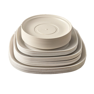 稻壳一次性餐盘食品级加厚盘子家用大号耐高温可降解骨碟餐具菜盘