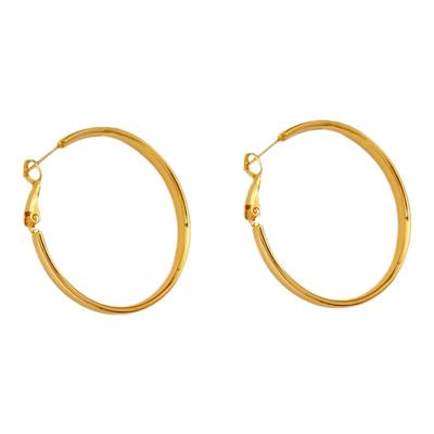 老街时光~高级感金色金属亮光耳环气质修饰脸型耳圈个性冷淡耳饰