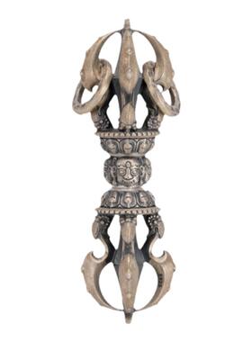 925银复古做旧降魔杵金刚杵吊坠