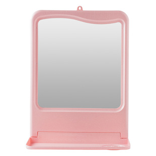 浴室镜子自粘免打孔洗手卫生间厕所洗手台壁挂挂墙式化妆镜置物架