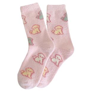 穿着睡觉的袜子毛茸茸保暖冬天女生冬季毛绒女加绒睡眠袜可爱澳绒