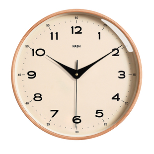 原木风挂钟客厅2026新款简约大气挂表家用实木石英钟表挂墙高级感