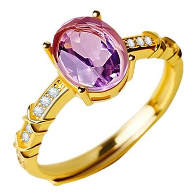 宫里上新天然正品紫水晶戒指