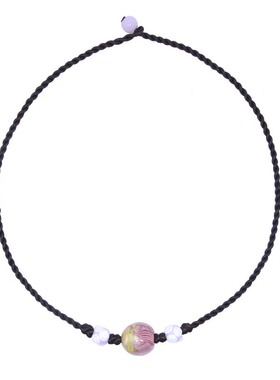 手工项链女日式和风琉璃夜光荷