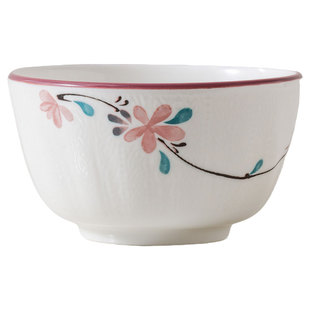 釉下彩陶瓷浮雕米饭碗家用高颜值2025新款吃饭碗盘组合日式好看碗