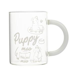 摩登主妇高硼硅玻璃杯带把手杯子女大容量刻度杯家用喝水杯咖啡杯