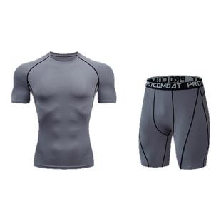 Summer Men Sports Suits Running Clothes Training T-Shirt Set