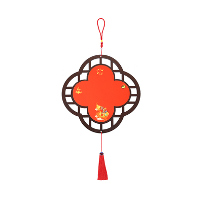 镂空木质挂件万年红宣纸福卡纸