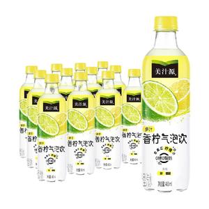 可口可乐 美汁源香柠气泡饮碳酸饮料柠檬汁汽水480ml*12瓶整箱装