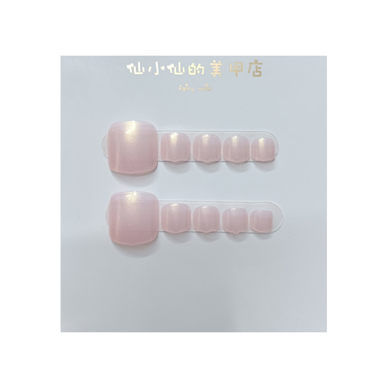 温柔粉珍珠光金粉色穿戴式美甲贴