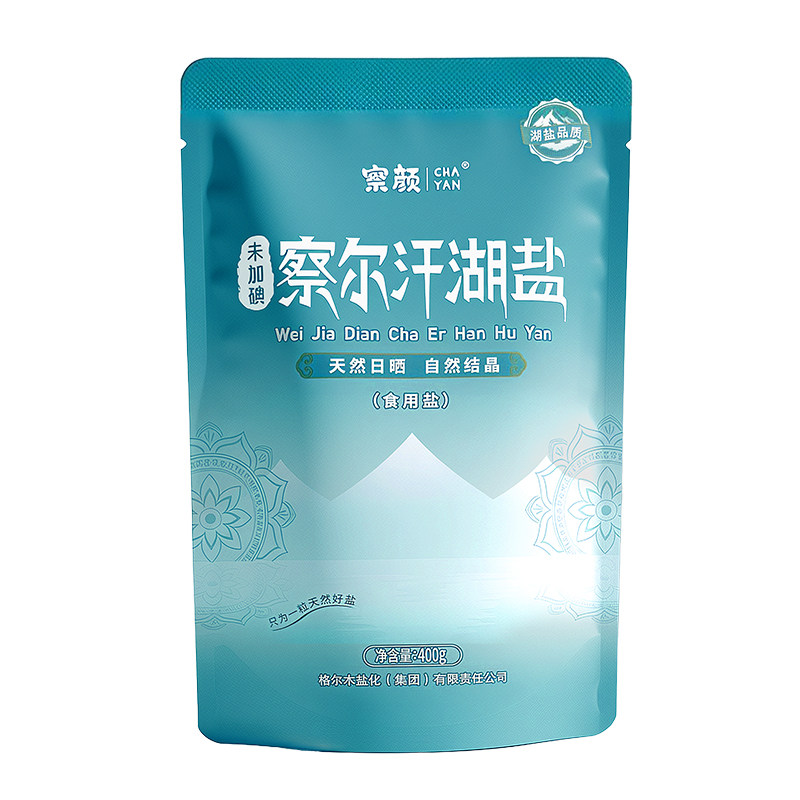察颜天然湖盐青海食盐家用未加碘食用低钠精制海盐食品即食调味盐