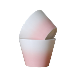 日式渐变色猪口杯高档精致陶瓷咖啡杯250毫升手握杯拿铁拉花杯子