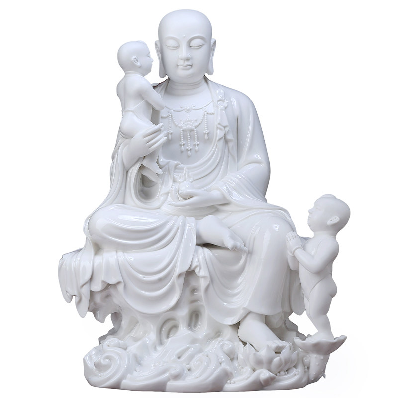 陶瓷送子地藏王菩萨佛像摆件供奉