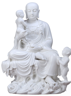 陶瓷送子地藏王菩萨佛像摆件供奉