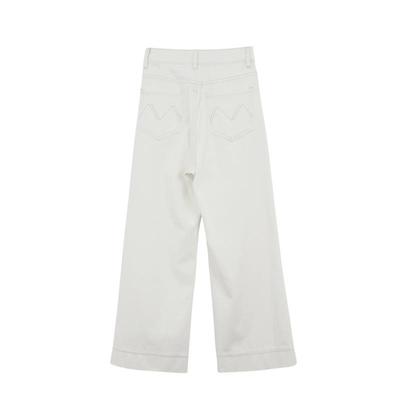 Lavinia2025早秋新款高腰直筒白色牛仔裤女通勤气质长裤Y53K123R