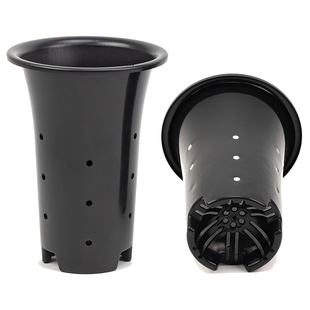 兰花专用花盆透气加厚简约黑色塑料兰花盆建兰绿植花卉君子兰草盆