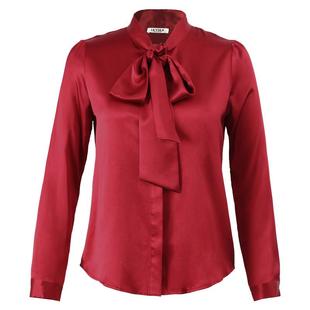 LILYSILK莉莉秀客真丝衬衫女桑蚕丝蝴蝶结优雅舒适款长袖衬衣