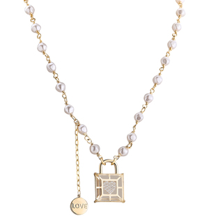 法国Eternelle原创设计同心锁吊坠项链轻奢小众时髦锁骨链女欧美