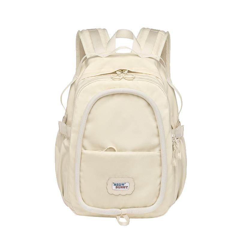 meowbunny绵绵圈 书包女大学生简约初中生高中大容量双肩包背包男