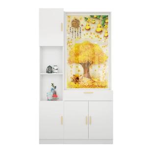 正对进大门屏风隔断置物架入户客厅实木现代简约鞋柜玄关柜子一体