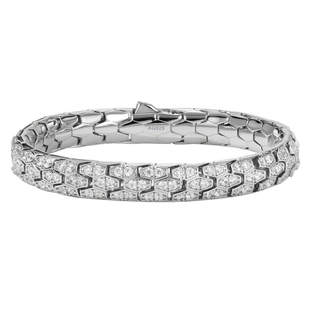 个性帅气|S925纯银土耳其蛇纹满圈钻手链女小众独特设计蛇形手镯