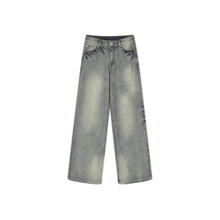 UOOYAA/乌丫2025冬季新款复古水洗牛仔裤