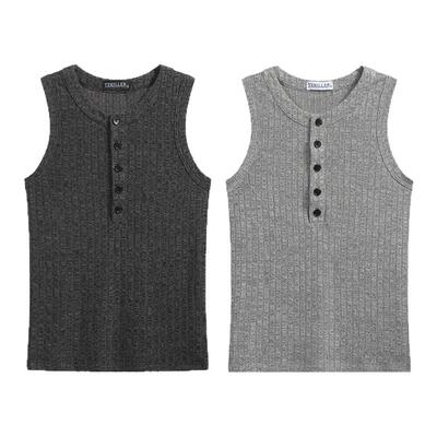 TZ killer Button Henry vest 纽扣亨利修身背心男女同款无袖上衣