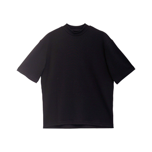 子上男装2025新款韩版男士中领夏季五分袖半高领短袖t恤男潮流ins