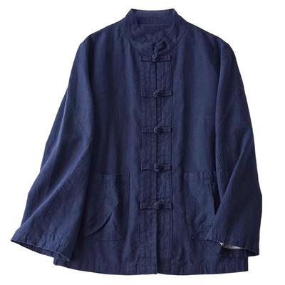 己荷原创秋冬新款立领盘扣新中式国风国潮盘扣外套加绒加厚棉袄女