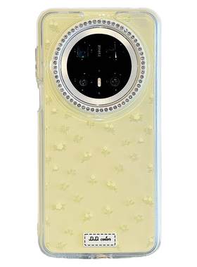 拓岚 适用华为mate70pro+手机壳新款闪钻镜头框mate60pro小清新满屏碎花mate70pro链条挂绳三合一全包防摔女