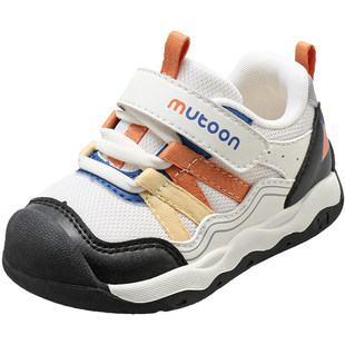 牧童宝宝学步鞋2026春季新款男童鞋软底撞色织带稳护鞋女童机能鞋