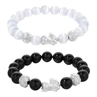 s999足银貔貅情侣手链一对情侣款手串新款定情信物元旦新年礼物