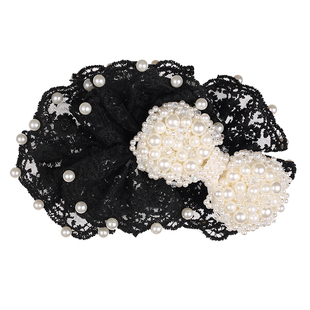 【古堡小香】抓夹超仙蝴蝶结小香风蕾丝发饰夏季原创设计鲨鱼夹女