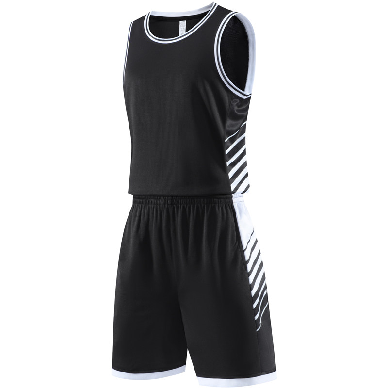 美式成人儿童篮球服套装球衣夏季背心比赛训练服定制印字619黑色