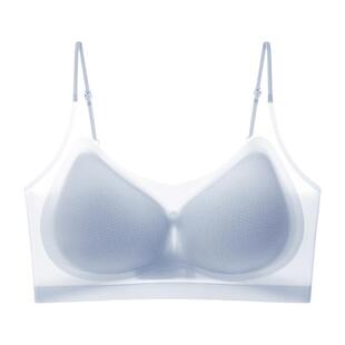 隐形粉底液透明细肩带内衣可外露无痕大胸显小夏季薄款青少年女生