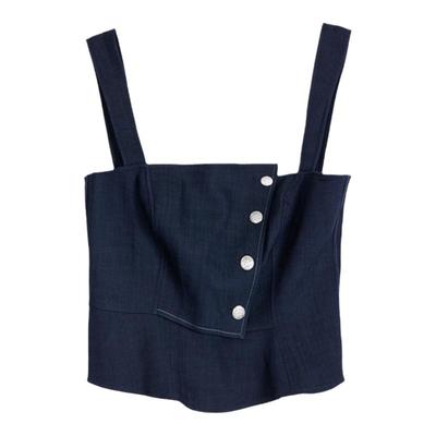 墨蒂珂不对称叠片仿牛仔吊带