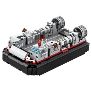 万格积木军事气垫登陆艇小颗粒儿童益智拼装积木模型男孩玩具礼物