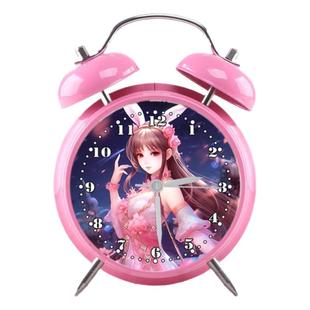 儿童女孩小闹钟学生专用起床神器桌面闹铃叫大音量强力叫醒充电款