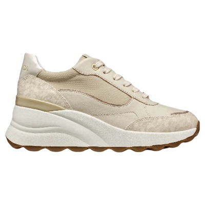 GEOX杰欧适新款厚底增高经典复古浅粉印花透气运动女鞋休闲鞋