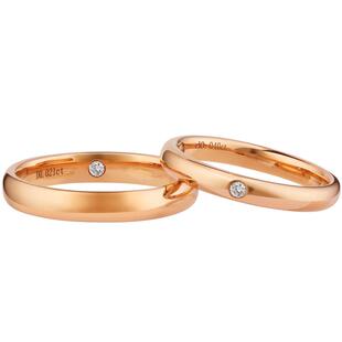 梵尼洛芙唯一（无刻字版）情侣对戒男女结婚戒指18K金素圈对戒