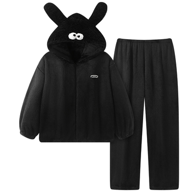 睡衣男款2025新款秋冬季珊瑚绒加厚法兰绒保暖韩版拉链家居服套装