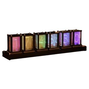 led辉光管复古时钟DIY座钟创意电视柜电竞桌摆件铝合金个性数字灯