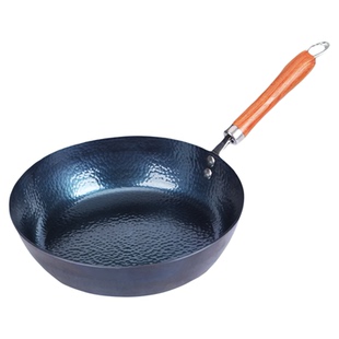 平底锅纯手工铁锅加深煎锅小无涂层不粘锅家用牛排烙饼产地章丘