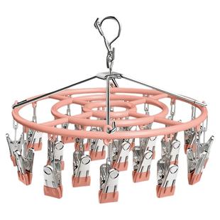 轻奢不锈钢多夹子袜夹衣架家用阳台防风吹晒袜子神器袜子晾晒架子